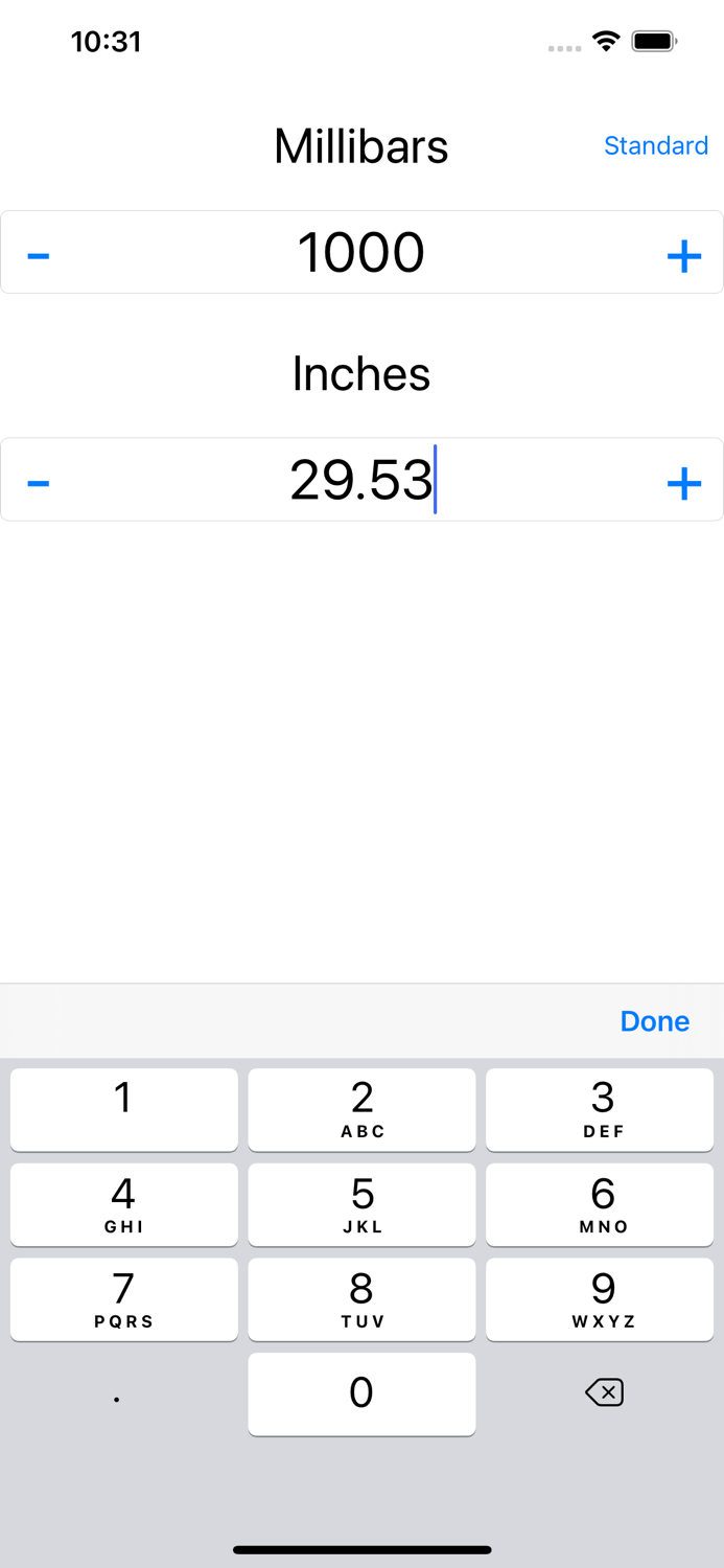 Millibar - Inches Calculator