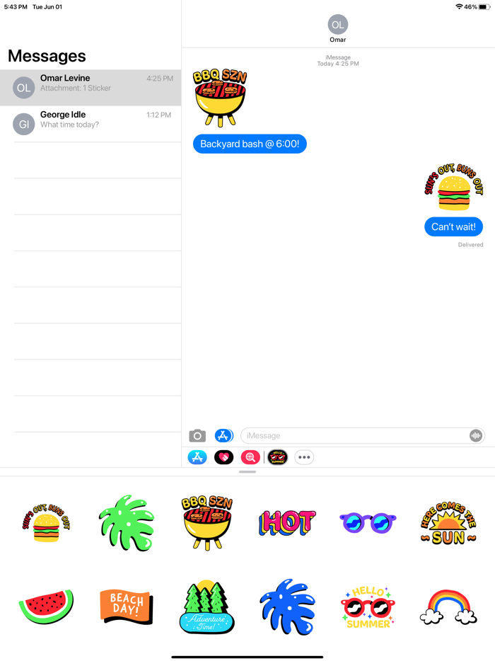 Hello Hot Summer Fun Stickers