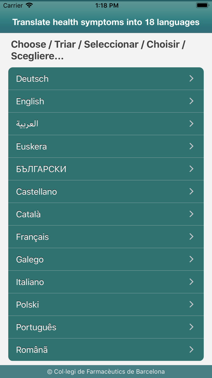 Health symptoms translator