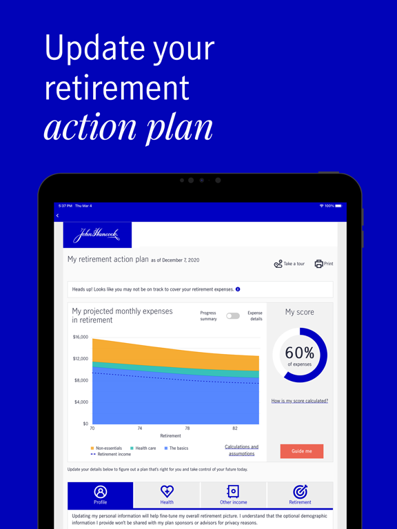 John Hancock Retirement iPad screenshot 4 - Finance app