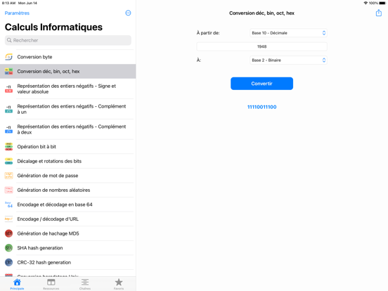Screenshot #4 pour Calculs Informatiques
