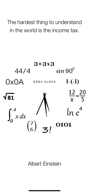 ‎Screenshot der analogen Geek-Uhr