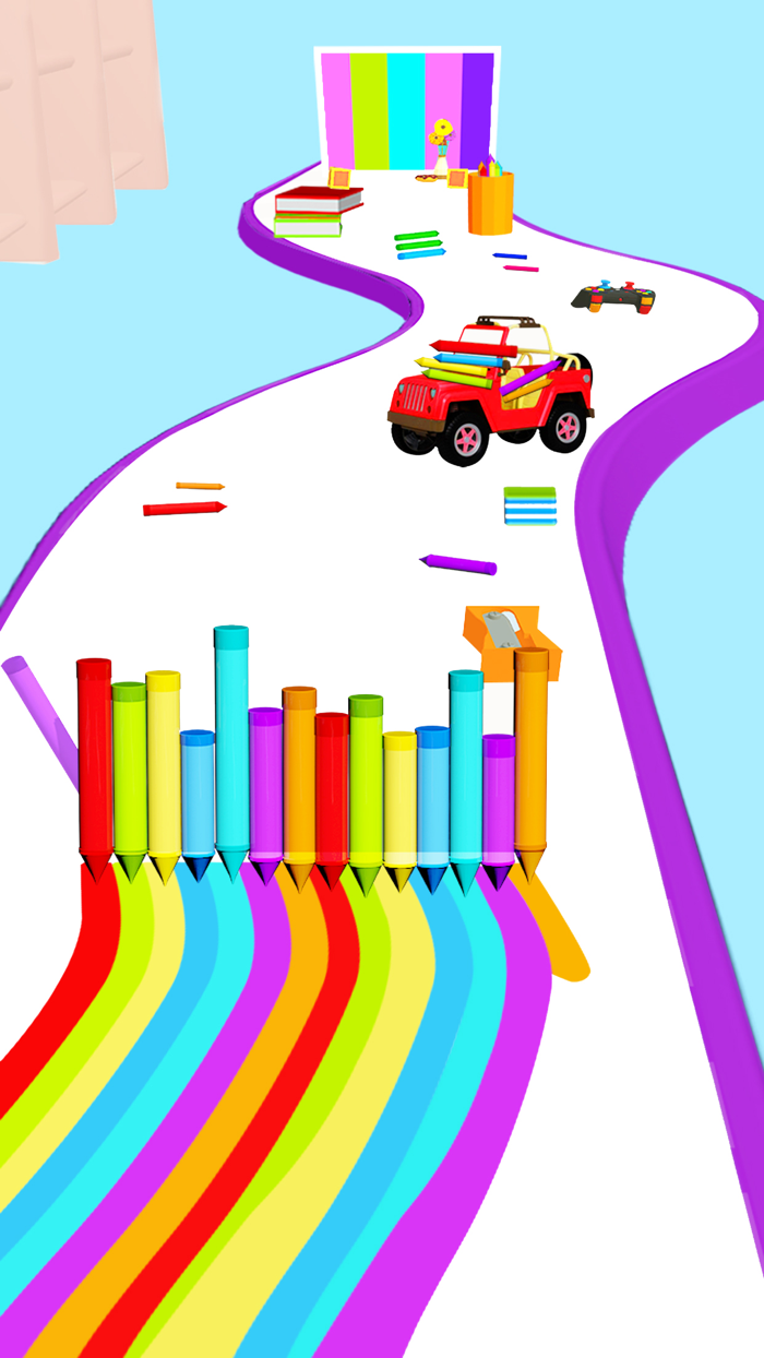 Pencil Color Run Pen Rush 3d