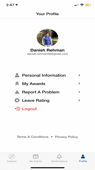 SportsEvent Screenshot