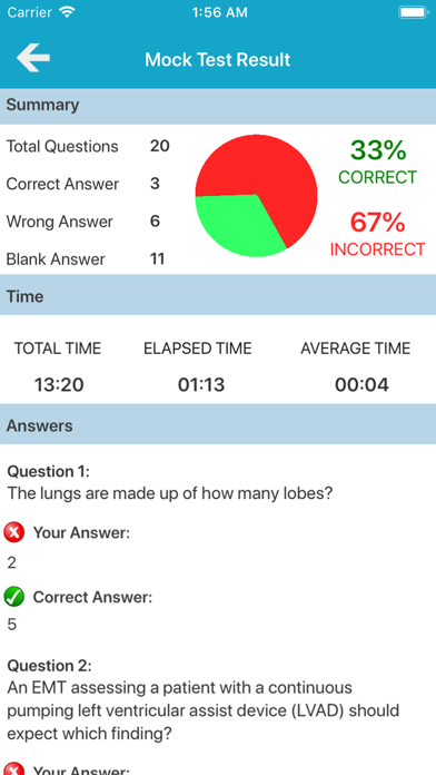 EMT Prep Exam Screenshot