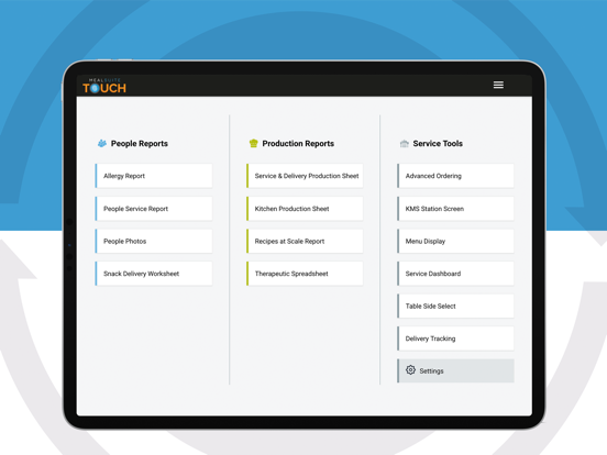MealSuite Touch iPad screenshot 1 - Business app