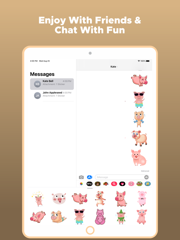 Screenshot #4 for Adorable Piggy Pig Stickers