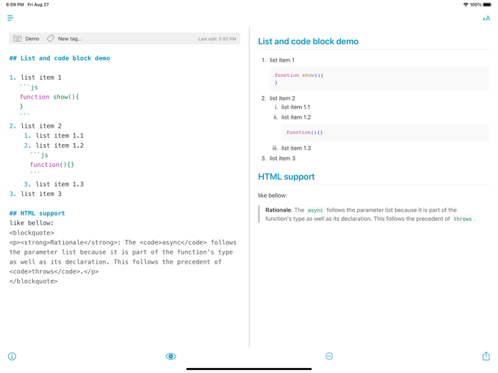 MWeb - Markdown and Note Taking