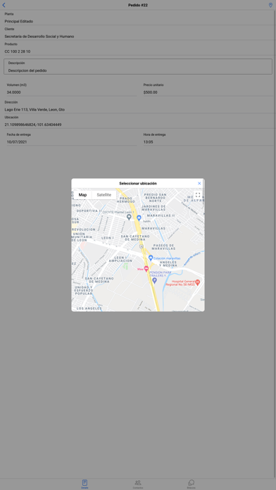 Masa concretos pedidos Screenshot
