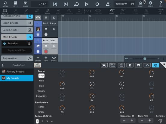 SnakeBud - AUv3 MIDI Sequencer iPad app afbeelding 5