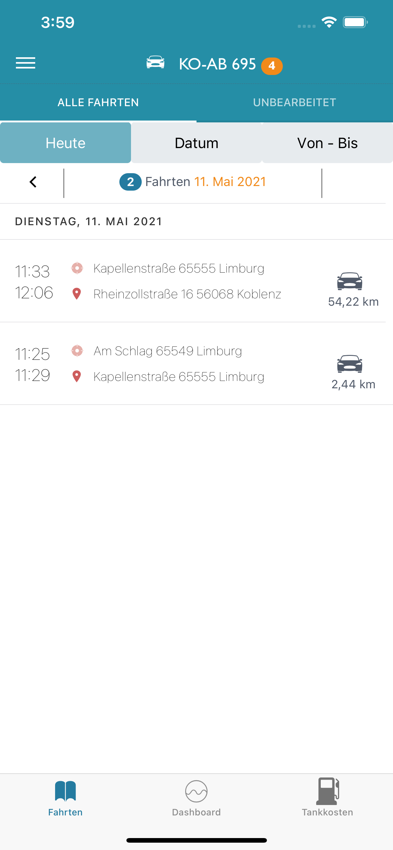 PTC eFahrtenbuch