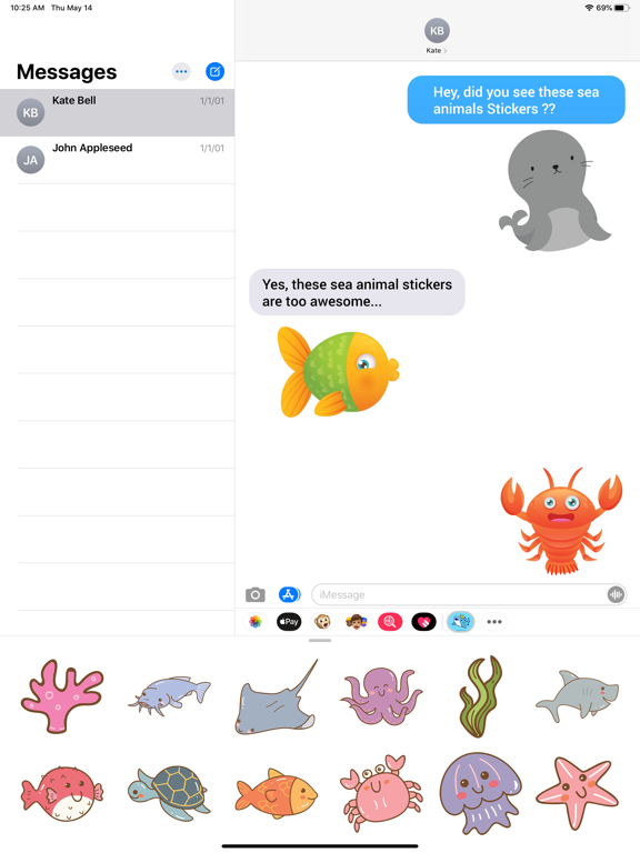 Screenshot #6 pour Sea Animals Stickers Pack