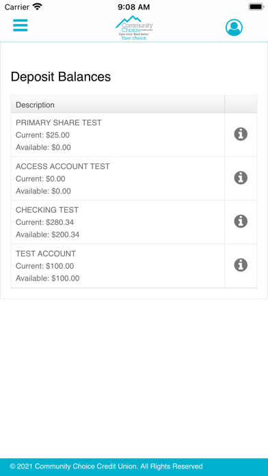 Your Choice Mobile Banking Screenshot