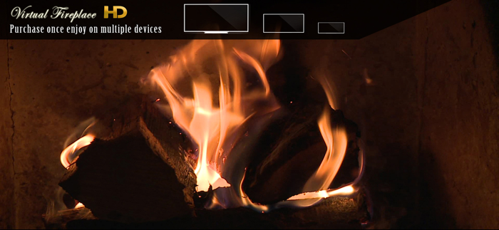 Virtual Fireplace In HD