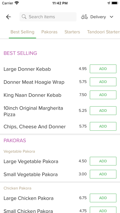 Currys tandoori takeaway Screenshot
