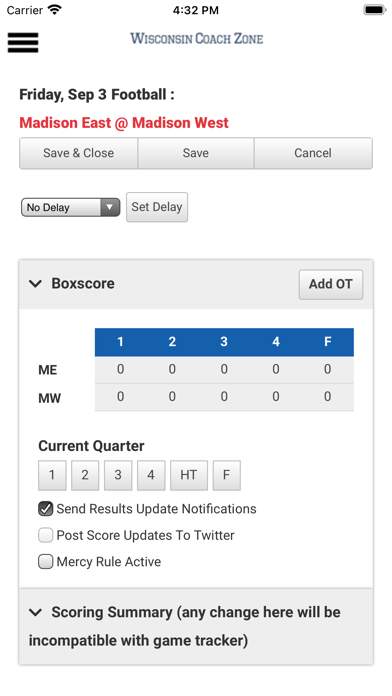 Wisconsin Coach Zone Screenshot