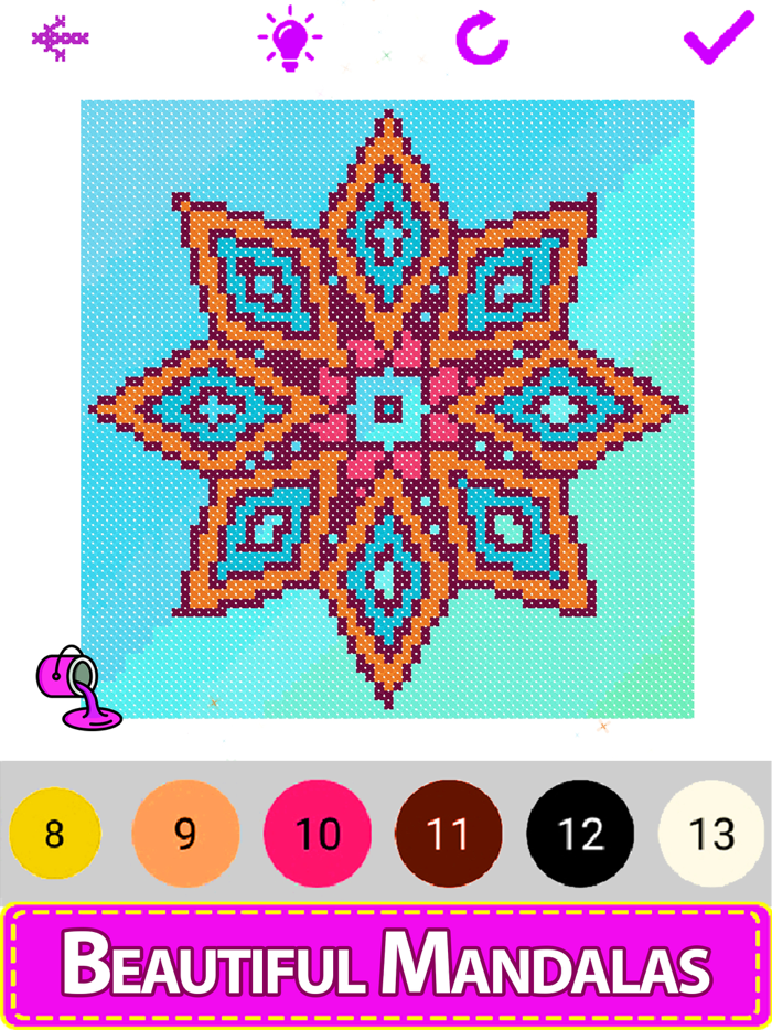 Mandala Cross Stitch Coloring