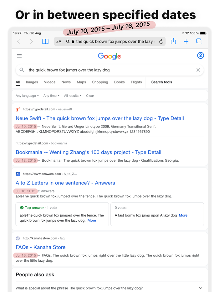 Date Range Search Filter Tool