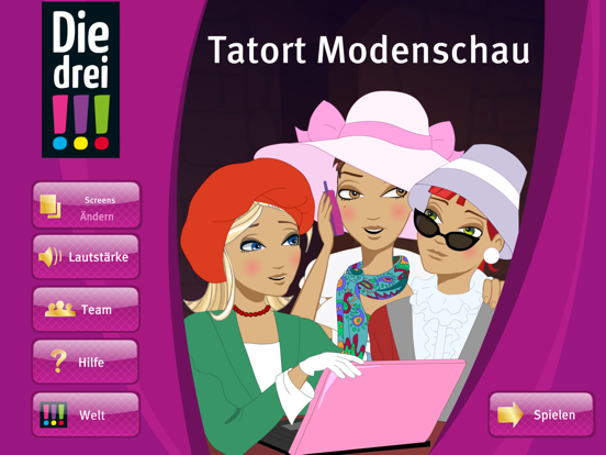 Die drei !!! Tatort Modenschau iPad app afbeelding 1