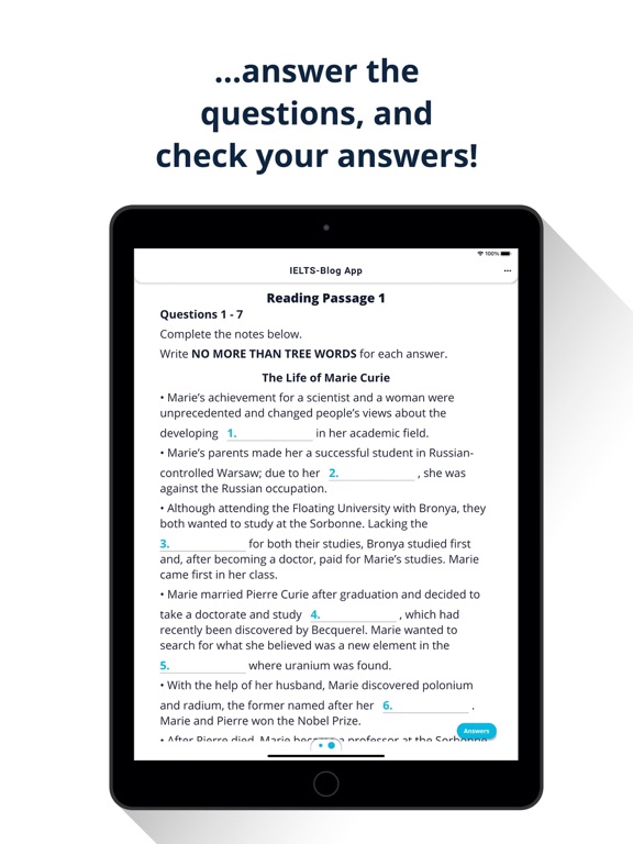IELTS-Blog App for practice iPad screenshot 6 - Education app