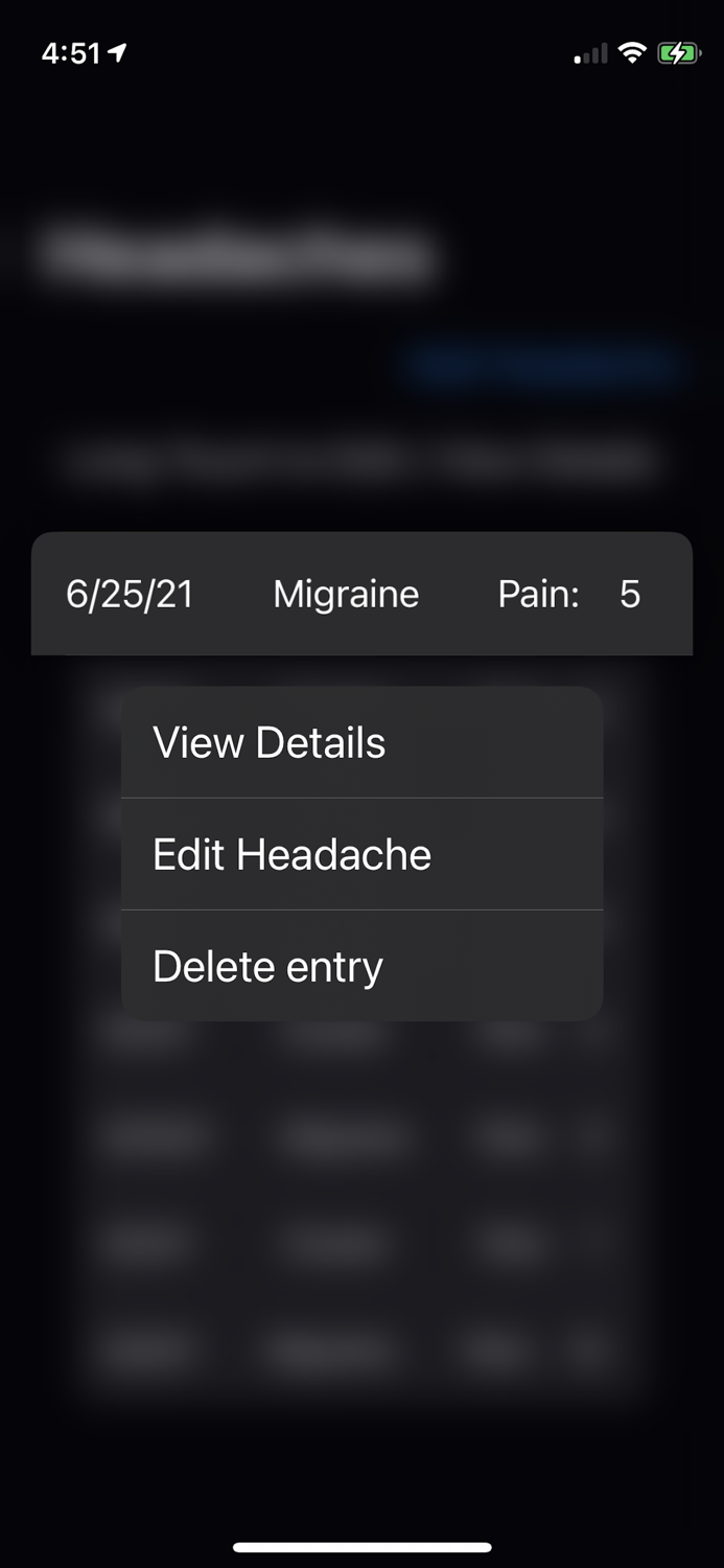 My Simple Headache Tracker