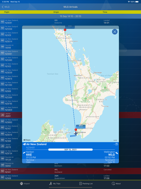 Screenshot #6 pour Wellington Airport Info +Radar