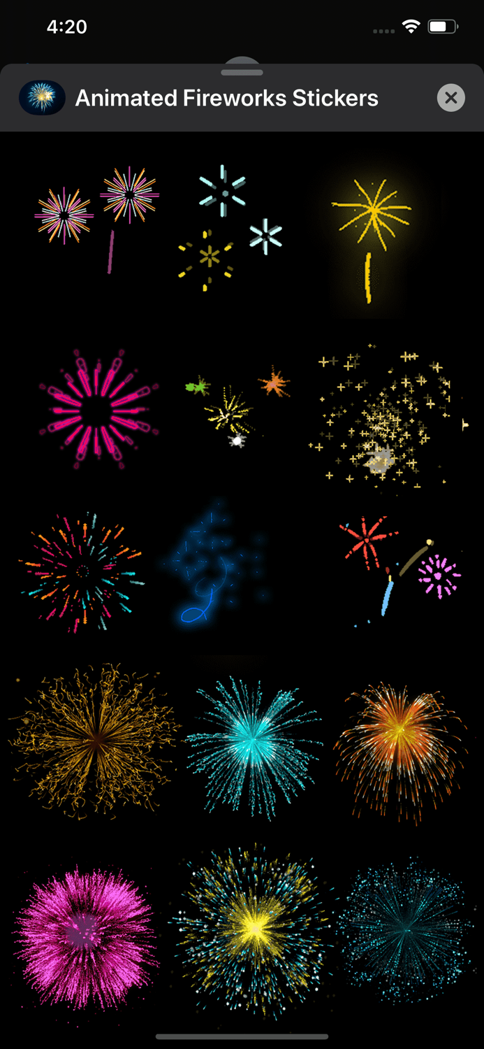 Animated Fireworks Stickers