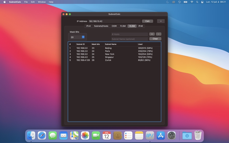 #5. SubnetCalc (macOS) 由: Julien Mulot