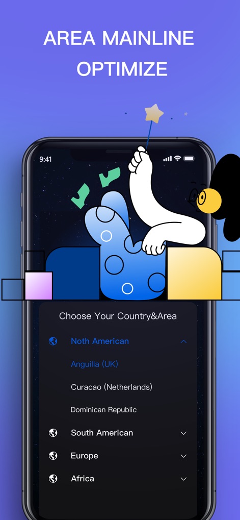 Uranus NetTest-speed test - Gli utenti possono ottimizzare la loro connessione selezionando server in diverse aree geografiche, come illustrato dalla "lista di paesi e aree" disponibili e dalla chiara categorizzazione in "continenti".
