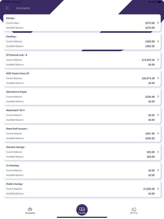Cabot CCU Mobile Banking iPad screenshot 2 - Finance app