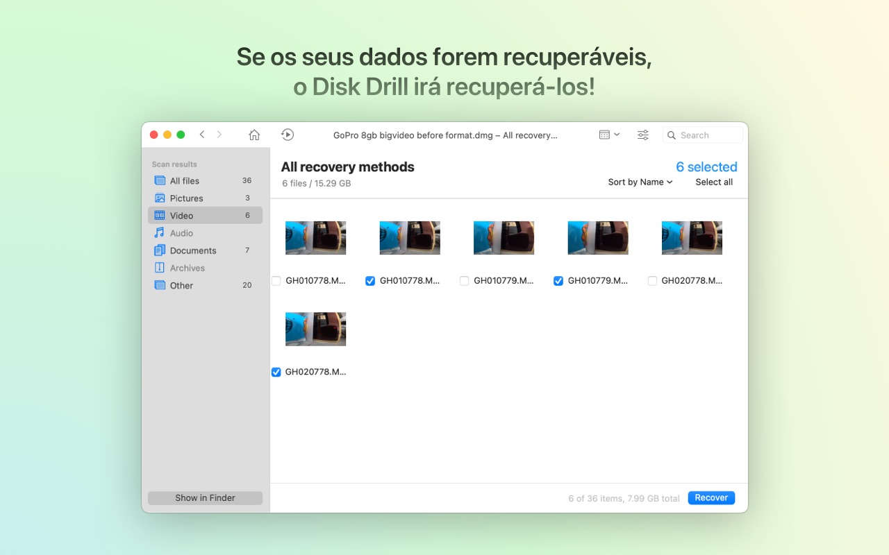 Screenshot do app Disk Drill Media Recovery