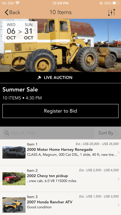 Hiatt Knudson Auctions Screenshot