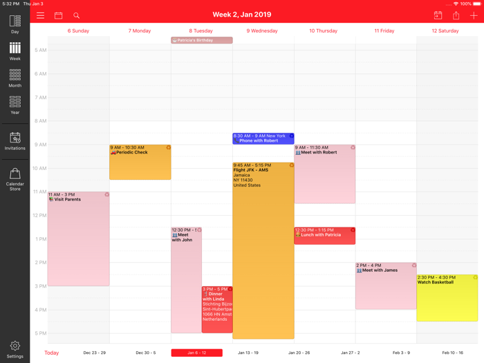 WeekCal iPad Fully Unlocked