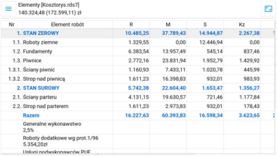 Rodos przeglądarka kosztorysów Screenshot