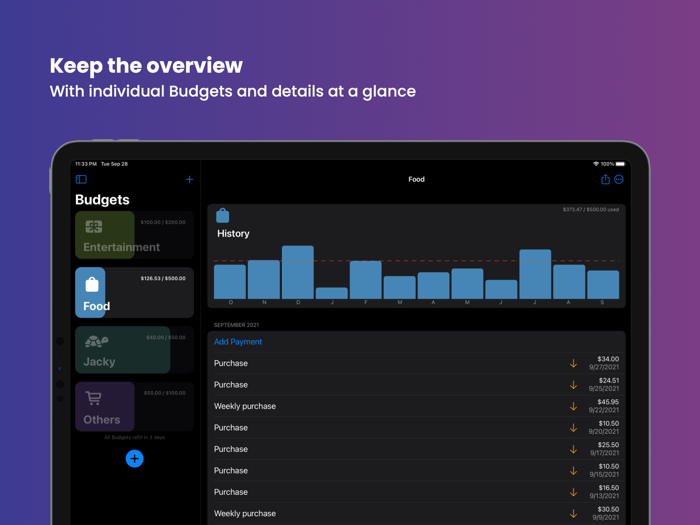 Budgets - Financeplanner