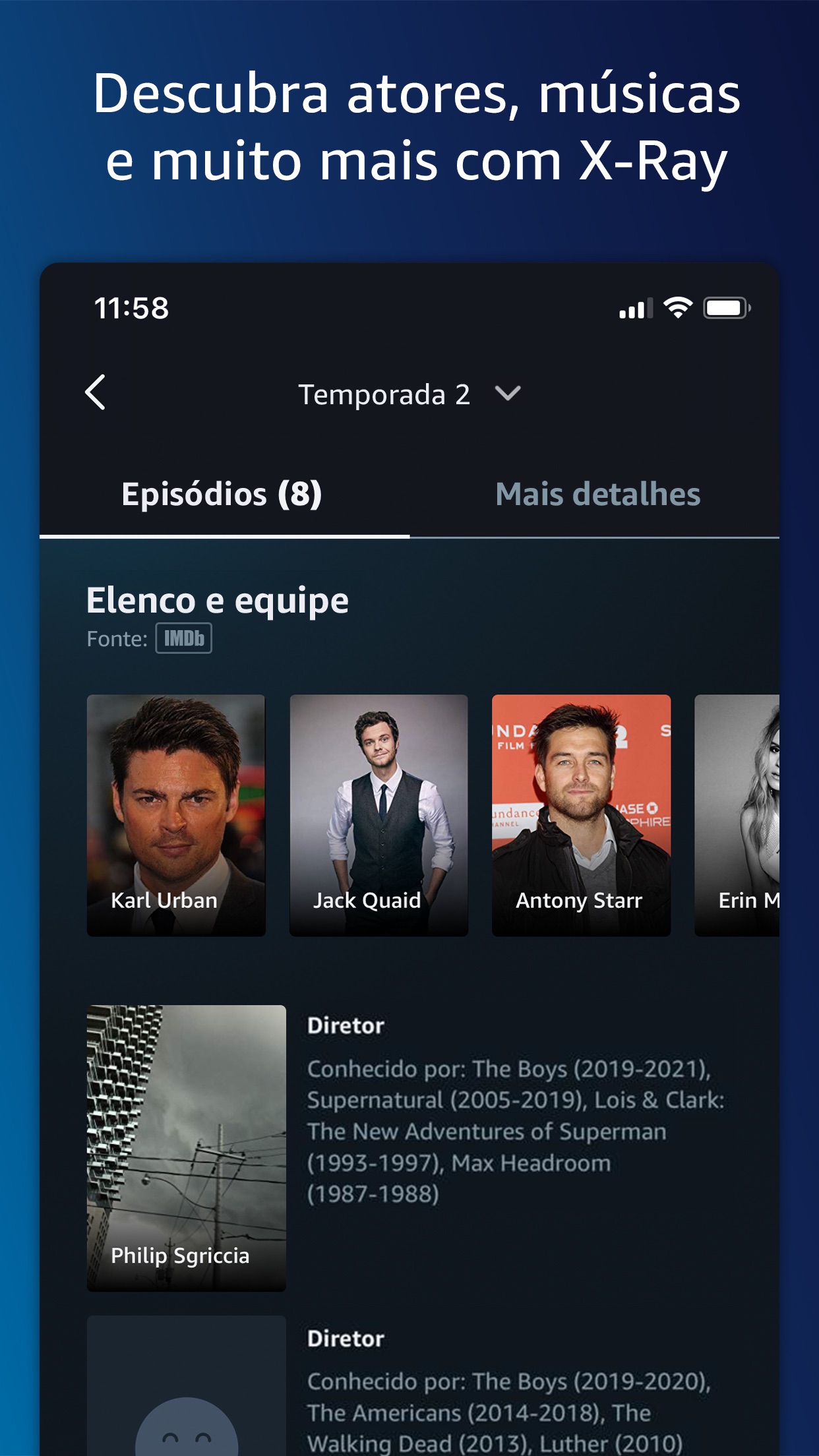 Screenshot do app Amazon Prime Video