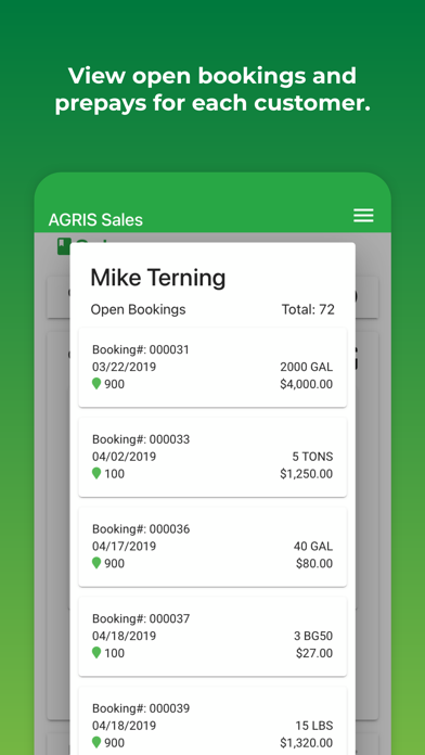 AGRIS Sales Screenshot