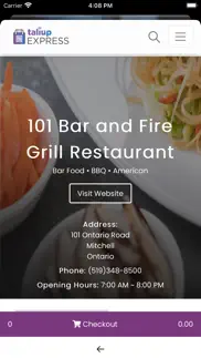 101 bar and fire grill iphone screenshot 2