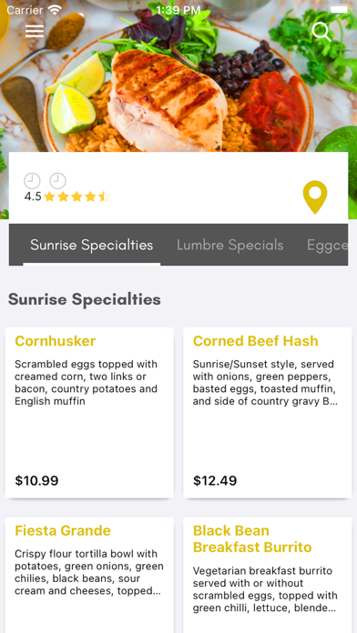 Sunrise sunset Breakfast Screenshot