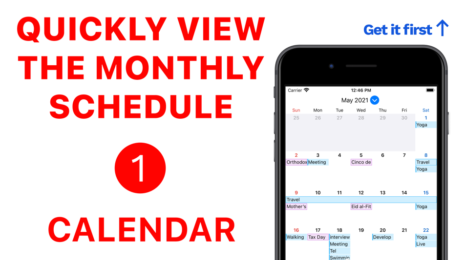 #1. Simple Calendar: Widget Cal (iOS) Podle: Heart Relay Inc.