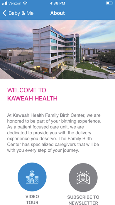Kaweah Health’s Baby & Me Screenshot