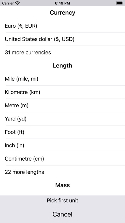 Units: Unit converter