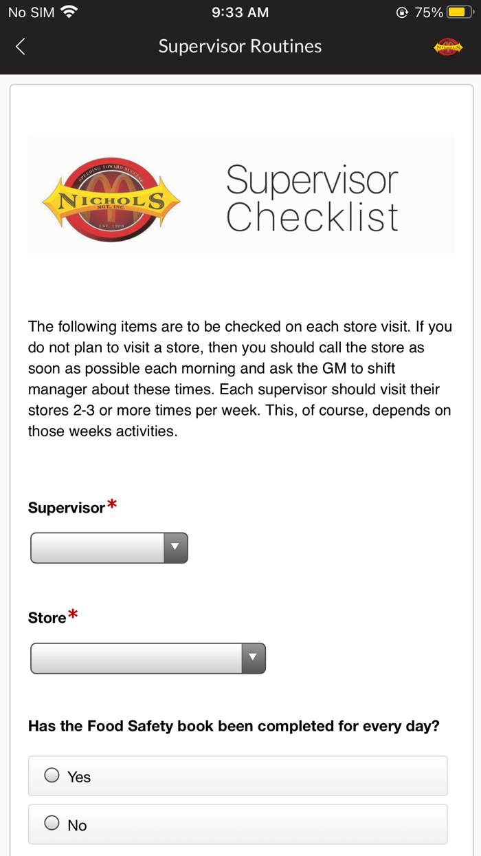 Nichols Management App