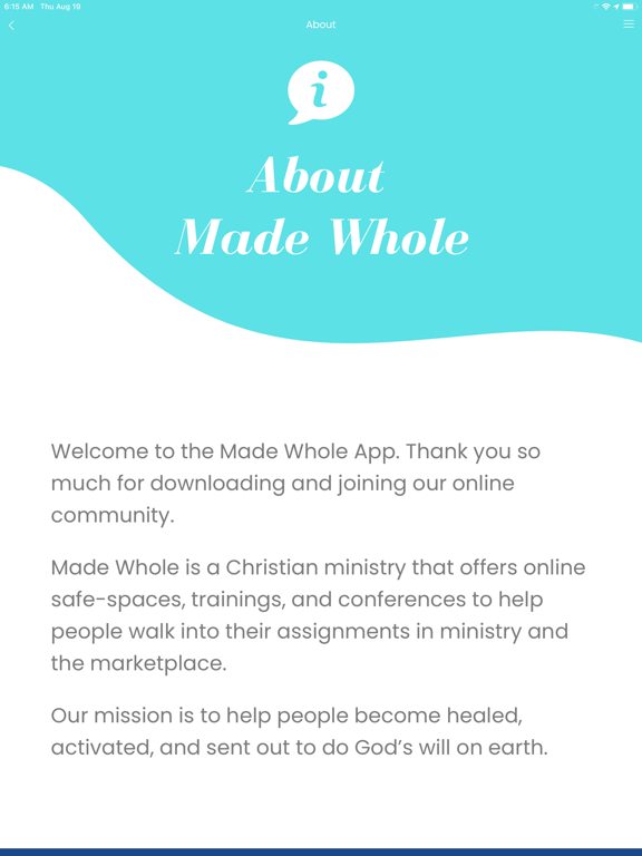 Made Whole iPad screenshot 3 - Lifestyle app