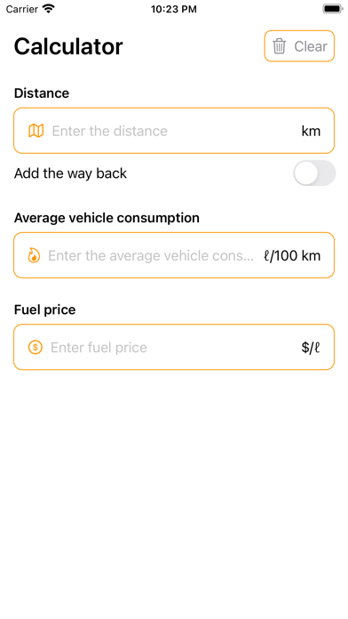 Fuel Trip Calculator Screenshot