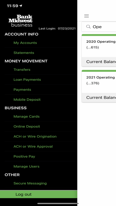 Bank Midwest Business Banking Screenshot