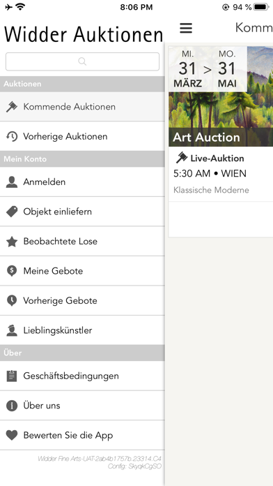 Widder Auktionen Screenshot