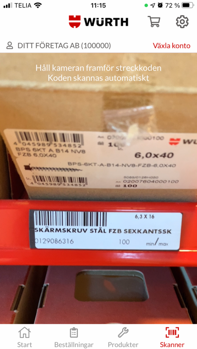 Würth Svenska AB Screenshot