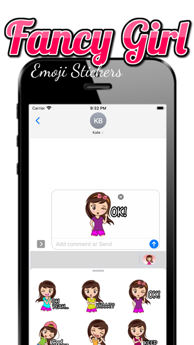 Fancy Girl Emoji Stickers Screenshot