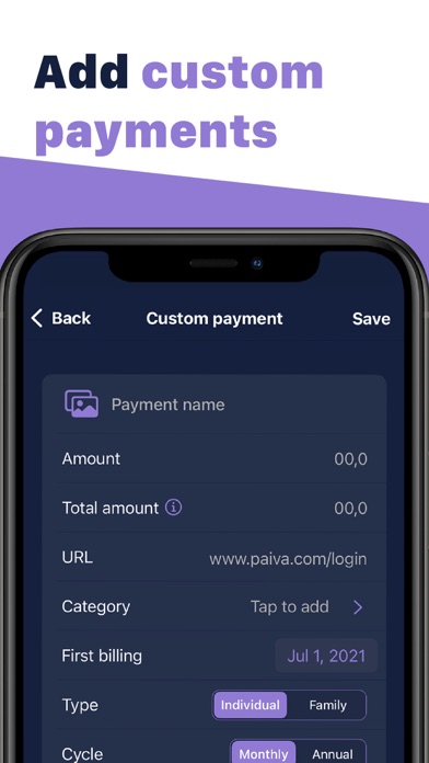 Paiva - Track subscriptions Screenshot
